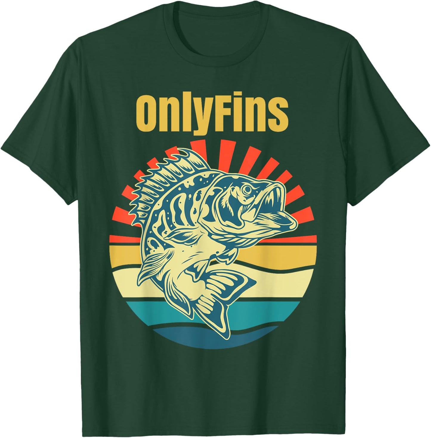 OnlyFins Funny Bass T-Shirt - T-Shirt | Forest