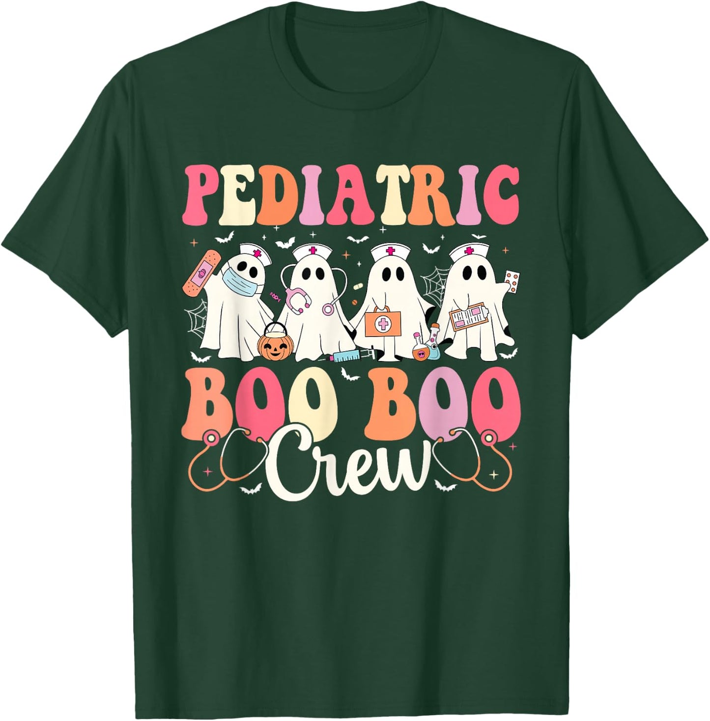 Pediatric Nurse Boo Boo Crew Ghost Nurse Halloween Costume T-Shirt - T-Shirt | Forest