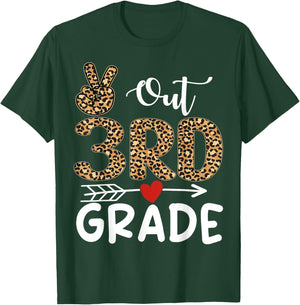 Peace Out 3rd Grade Teacher Graduation Last Day of School T-Shirt - T-Shirt | Forest