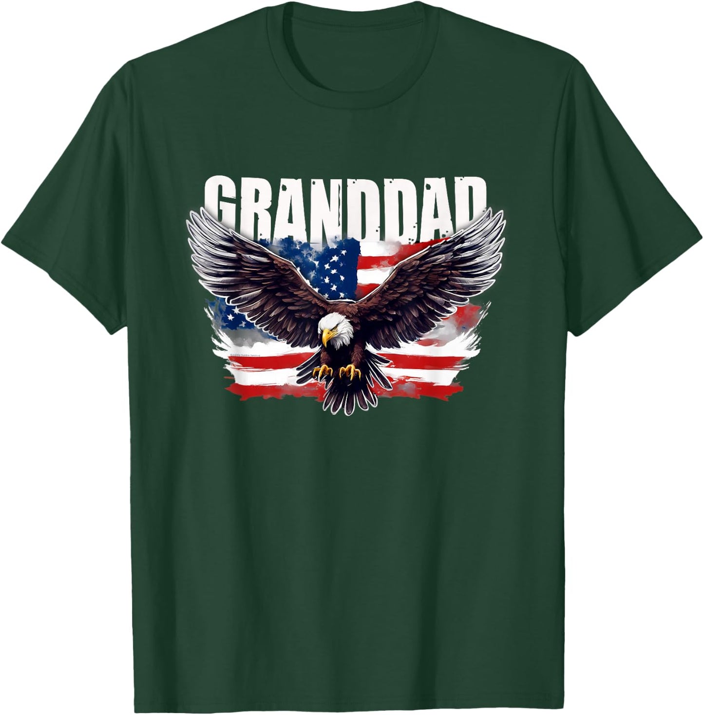Patriotic Granddad USA Flag with Eagle 4th of July Granddad T-Shirt - T-Shirt | Forest