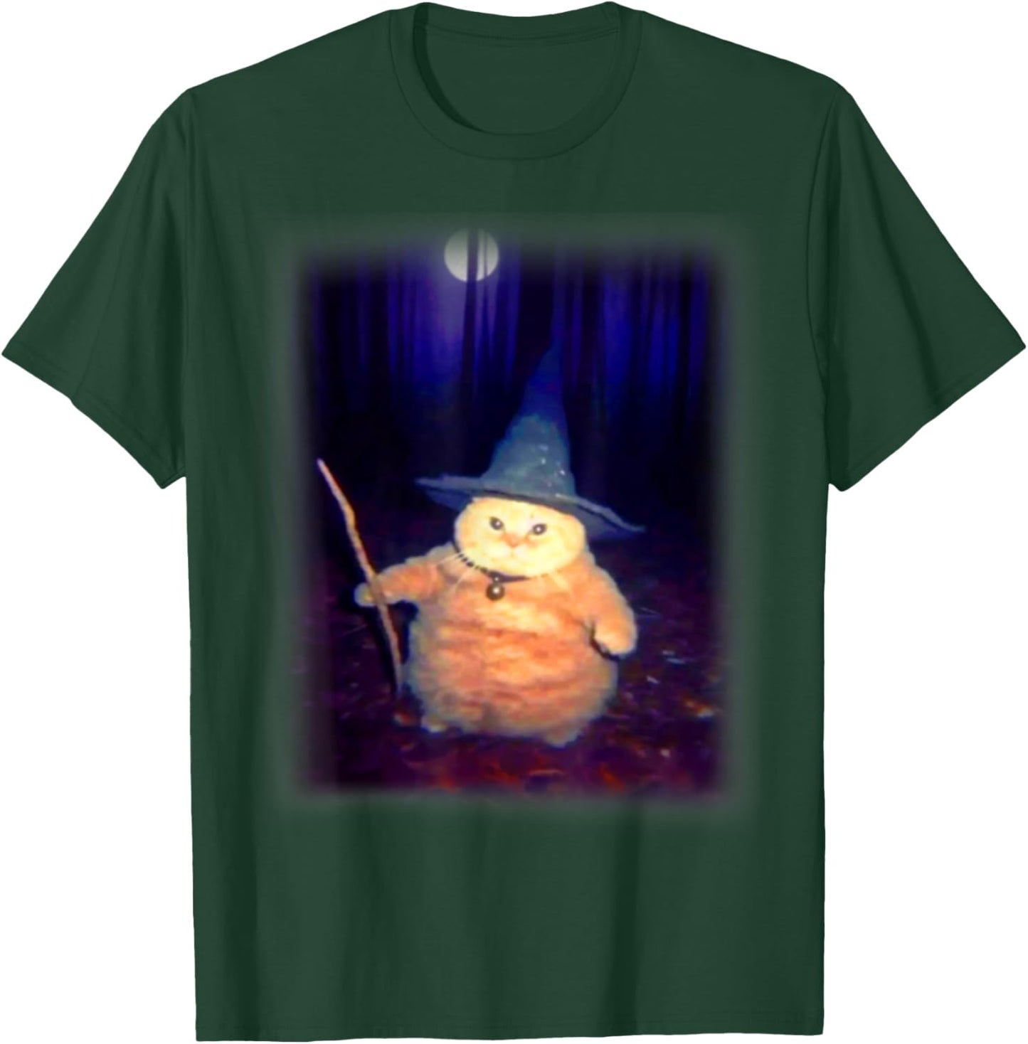 Wizard Cat Weird Funny Halloween Cat Meme Men Women Kids T-Shirt - T-Shirt | Forest