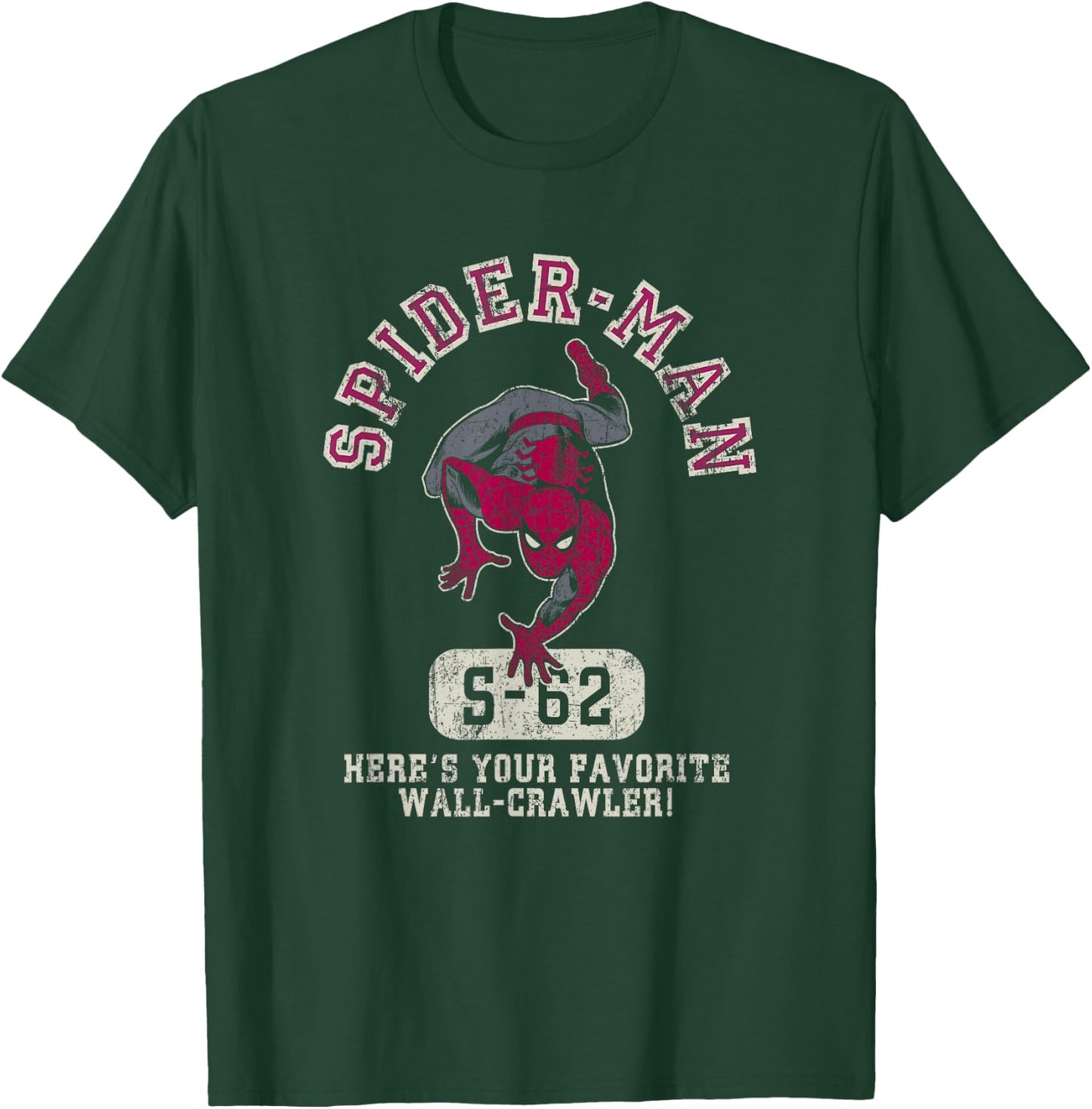 Marvel Spider-Man Your Favorite Wall-Crawler Distressed Logo T-Shirt - T-Shirt | Forest