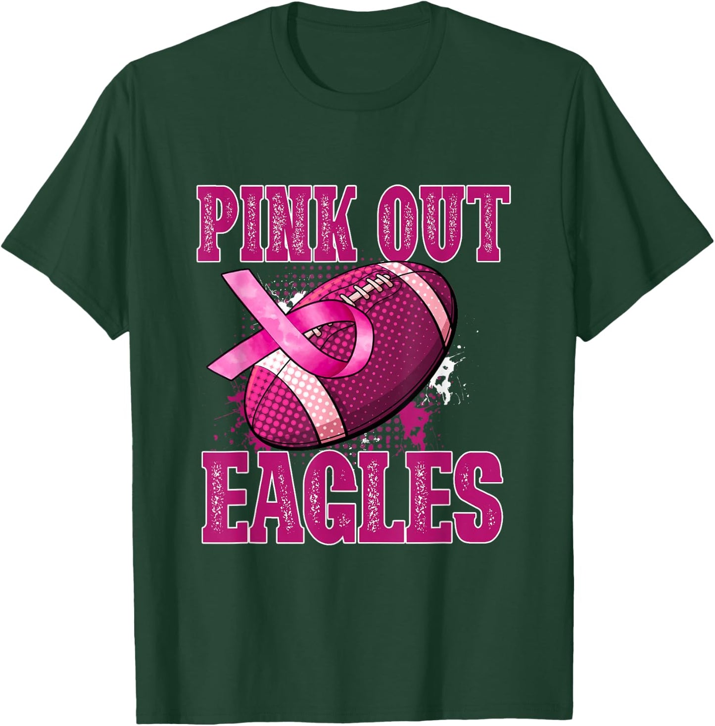 Eagles Pink Out Football Tackle Breast Cancer T-Shirt - T-Shirt | Forest
