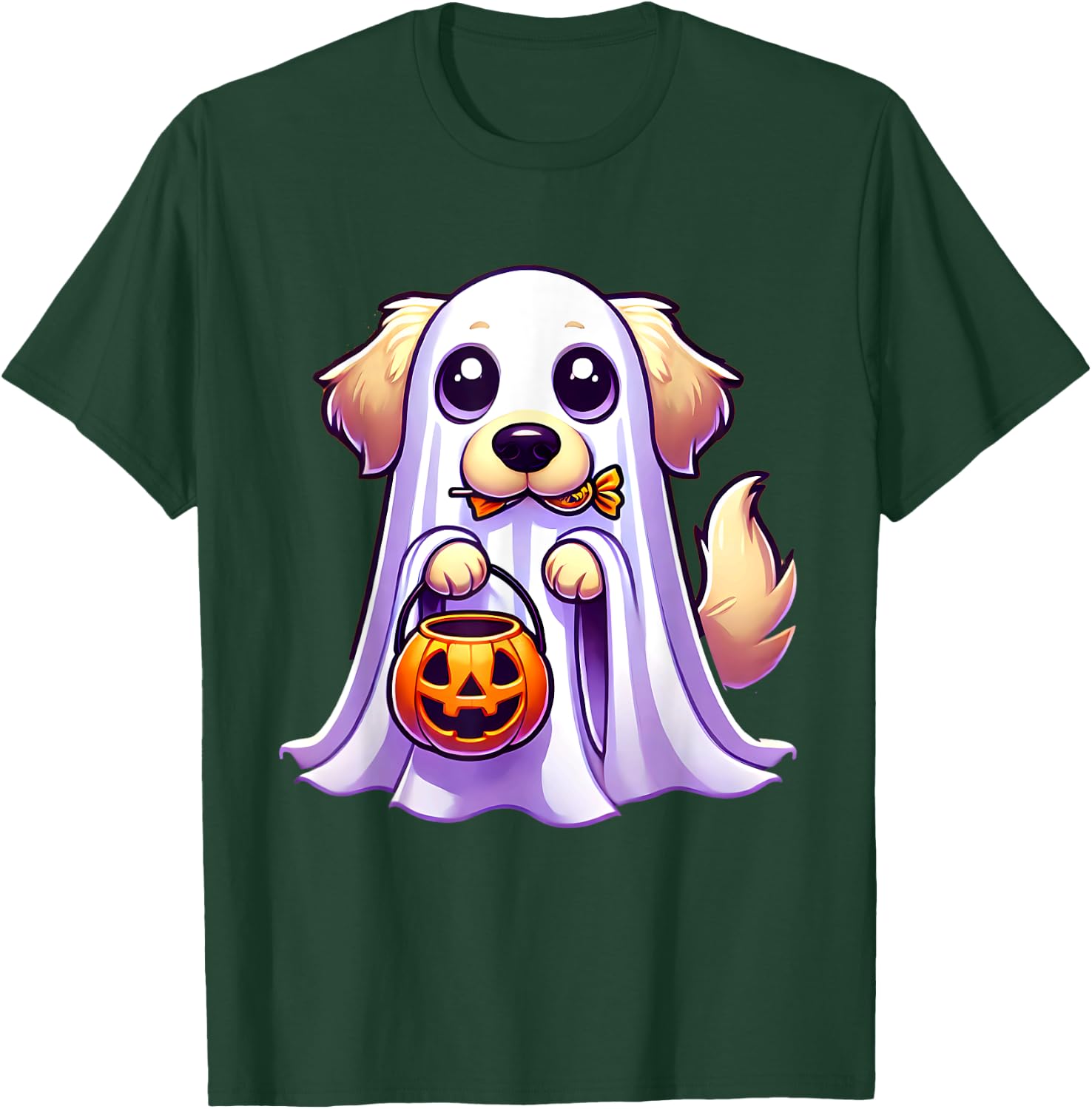 Golden Retriever Ghost Halloween Dog Men Women Kids T-Shirt - T-Shirt | Forest