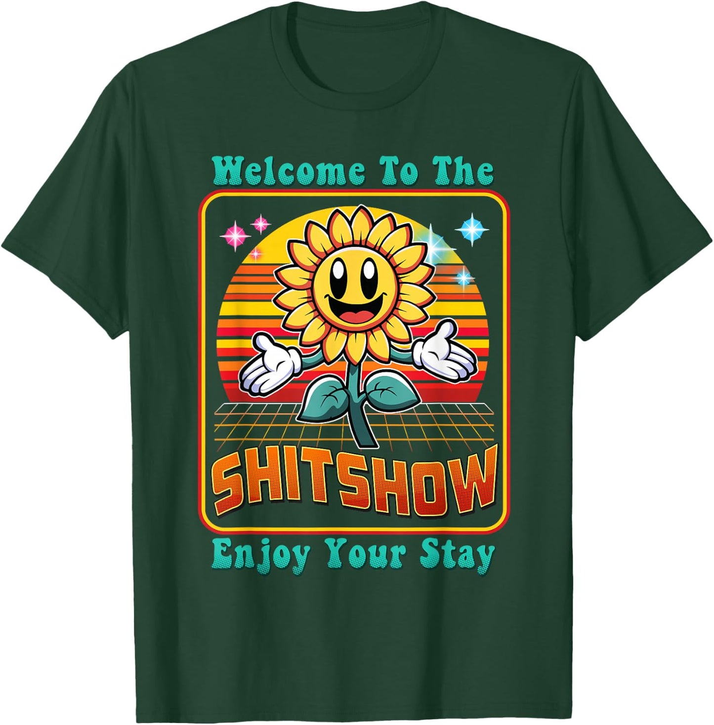 Welcome To The Shit Show Retro 60s 70s Leadership Supervisor T-Shirt - T-Shirt | Forest