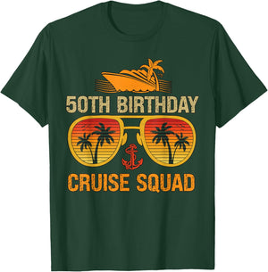 50 Years old Crew 50th Birthday Cruise Squad Matching Party T-Shirt - T-Shirt | Forest