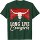 Long Live Vintage Western Bull-Skull Cowgirls Retro T-Shirt - T-Shirt | Forest