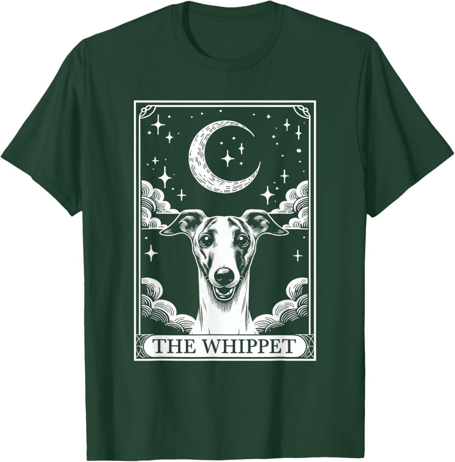 Tarot Card Vintage Crescent Moon Whippet Dog Mom T-Shirt - T-Shirt | Forest