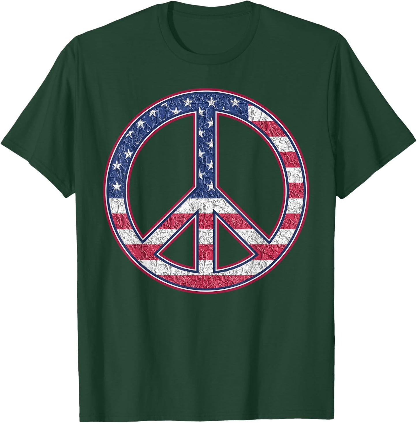 American Flag Peace Sign - America Pride - USA Proud Patriot T-Shirt - T-Shirt | Forest