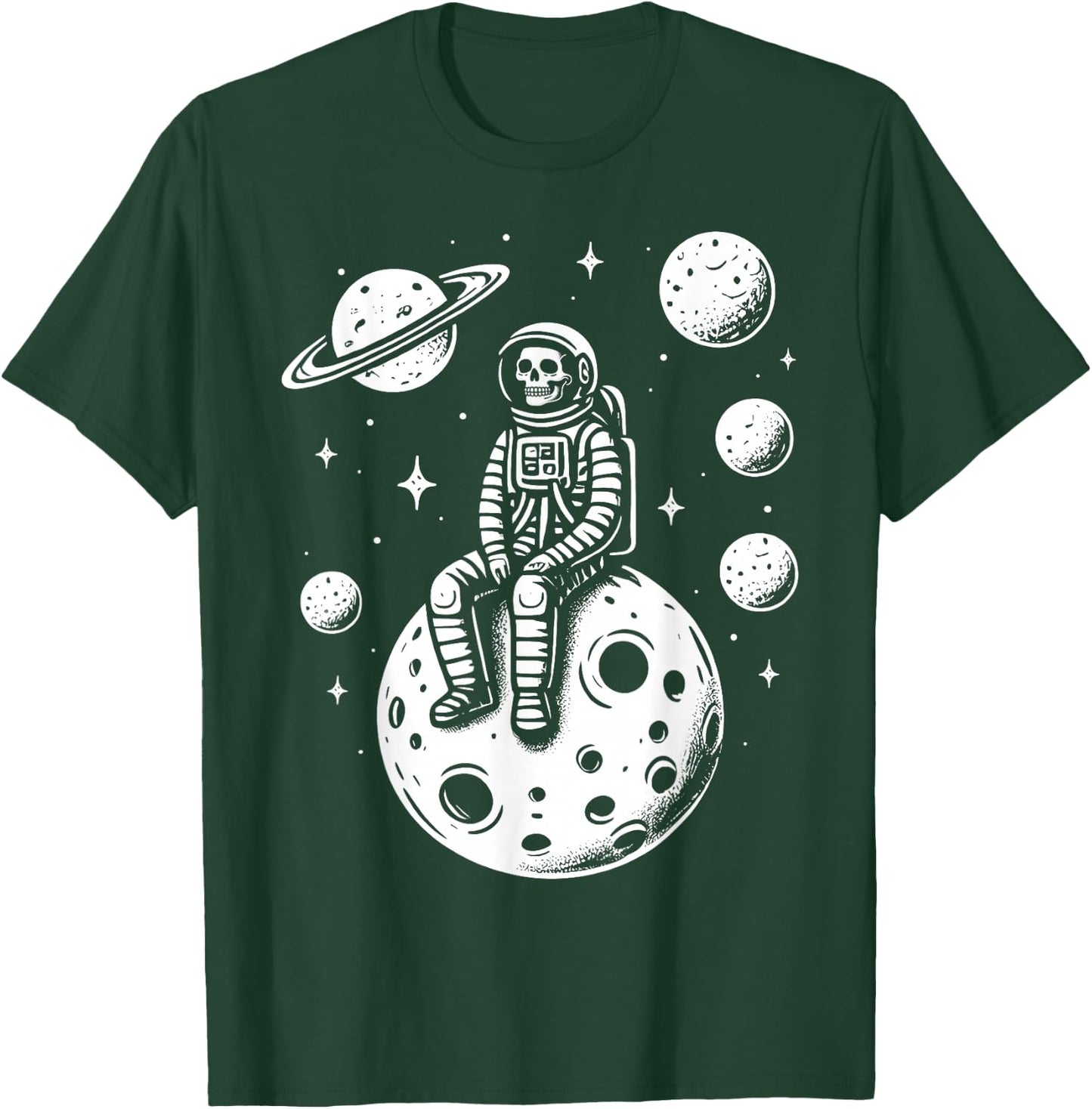 Halloween Skeleton Astronaut Fun Costume Men Women Kids Boys T-Shirt - T-Shirt | Forest