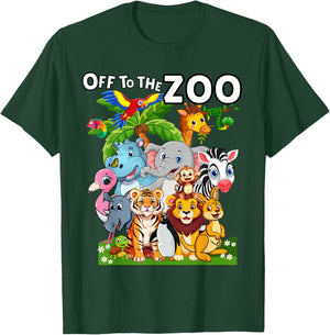 15 Animals Wildlife Birthday Party Safari Off To The Zoo T-Shirt - T-Shirt | Forest
