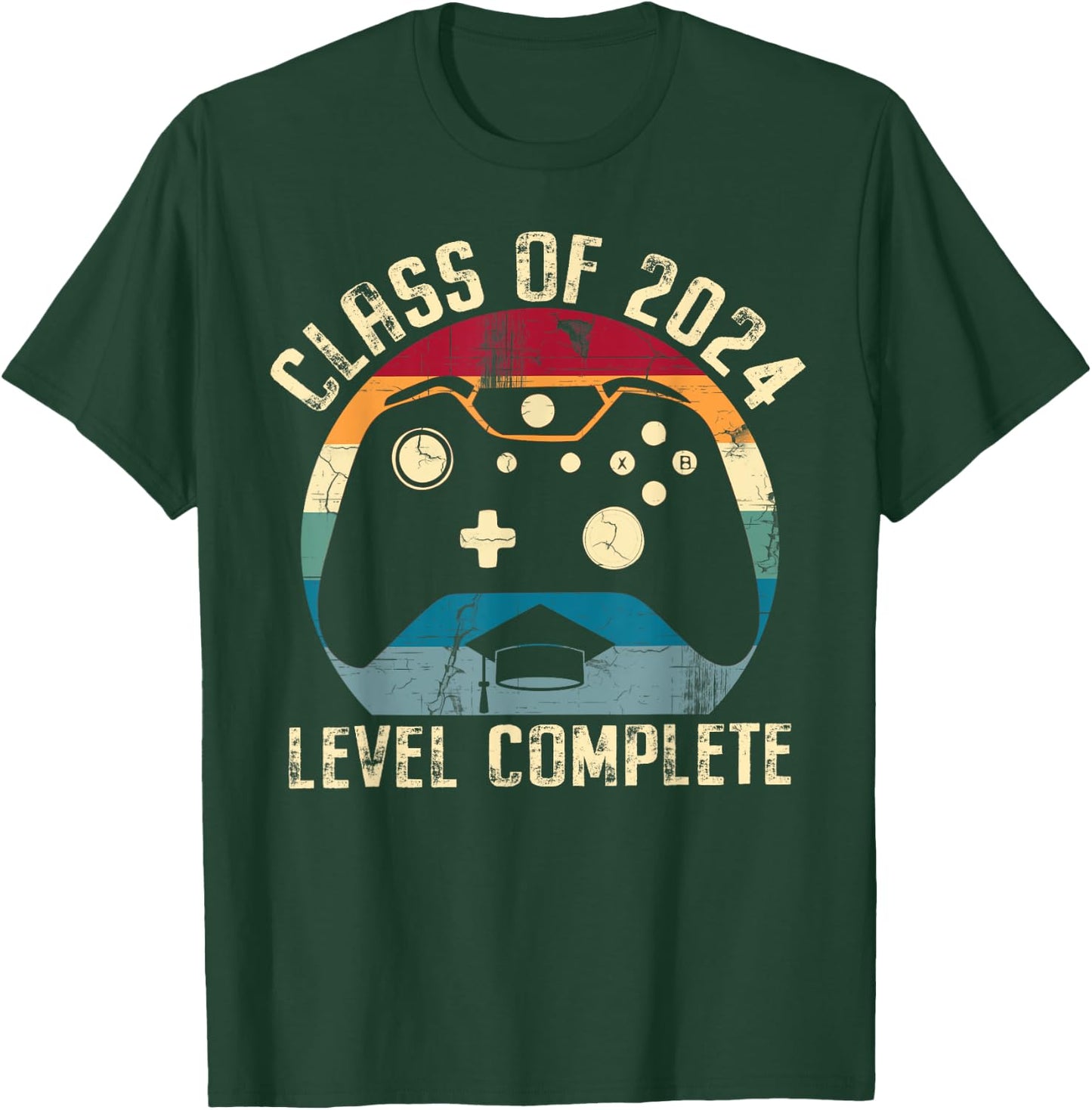Class Of 2024 Level Complete Senior Graduation Gamer Grad T-Shirt - T-Shirt | Forest