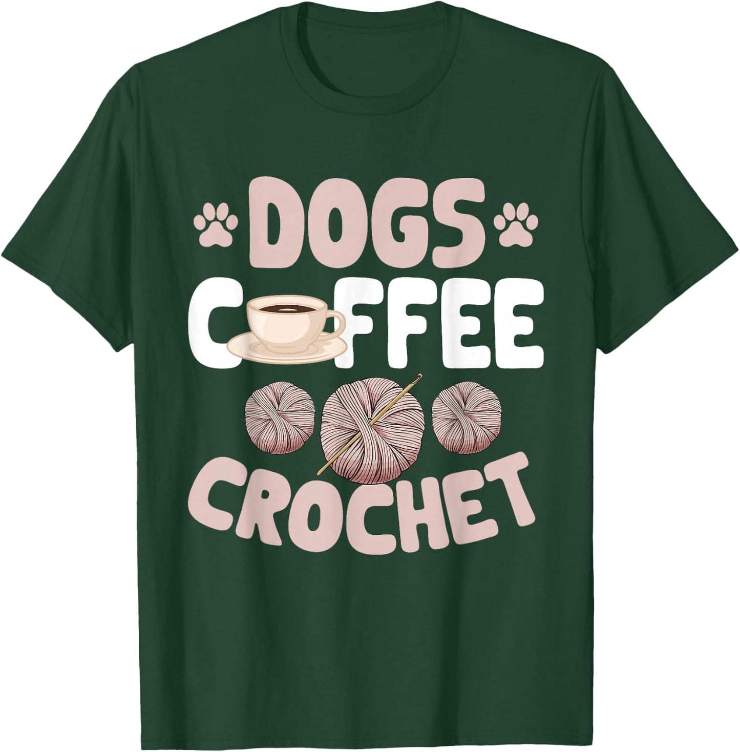 Crocheting Crocheter Dogs Coffee Crochet , Small, Black T-Shirt - T-Shirt | Forest