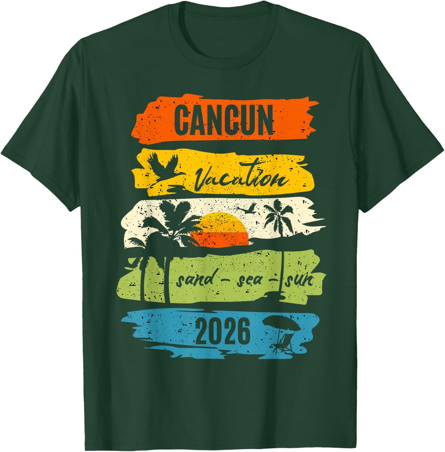 Family Vacation Cancun Mexico 2026 Retro Matching Group T-Shirt - T-Shirt | Forest