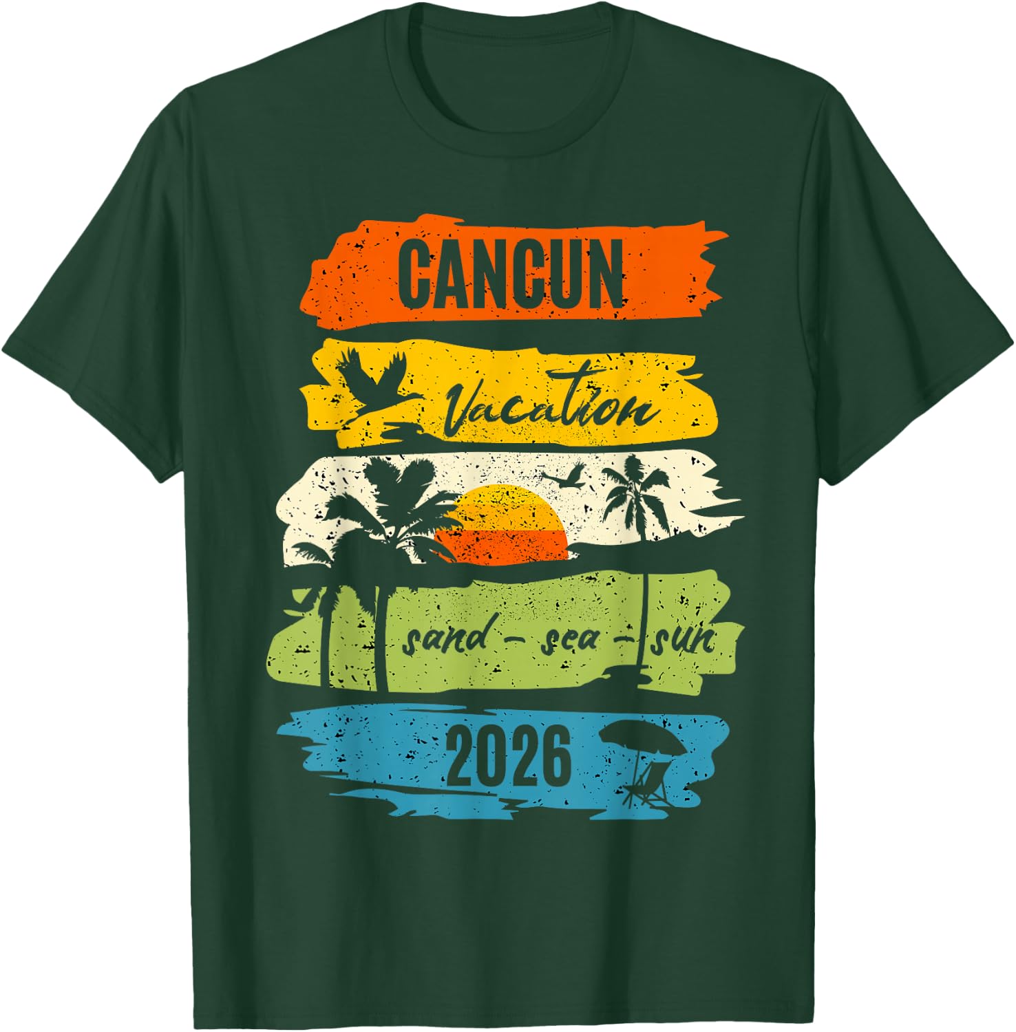 Family Vacation Cancun Mexico 2026 Retro Matching Group T-Shirt - T-Shirt | Forest