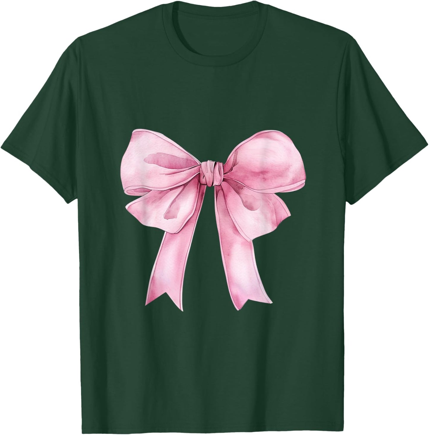 Coquette Pink Bow Girls Cute Pink Coquette Bow T-Shirt - T-Shirt | Forest