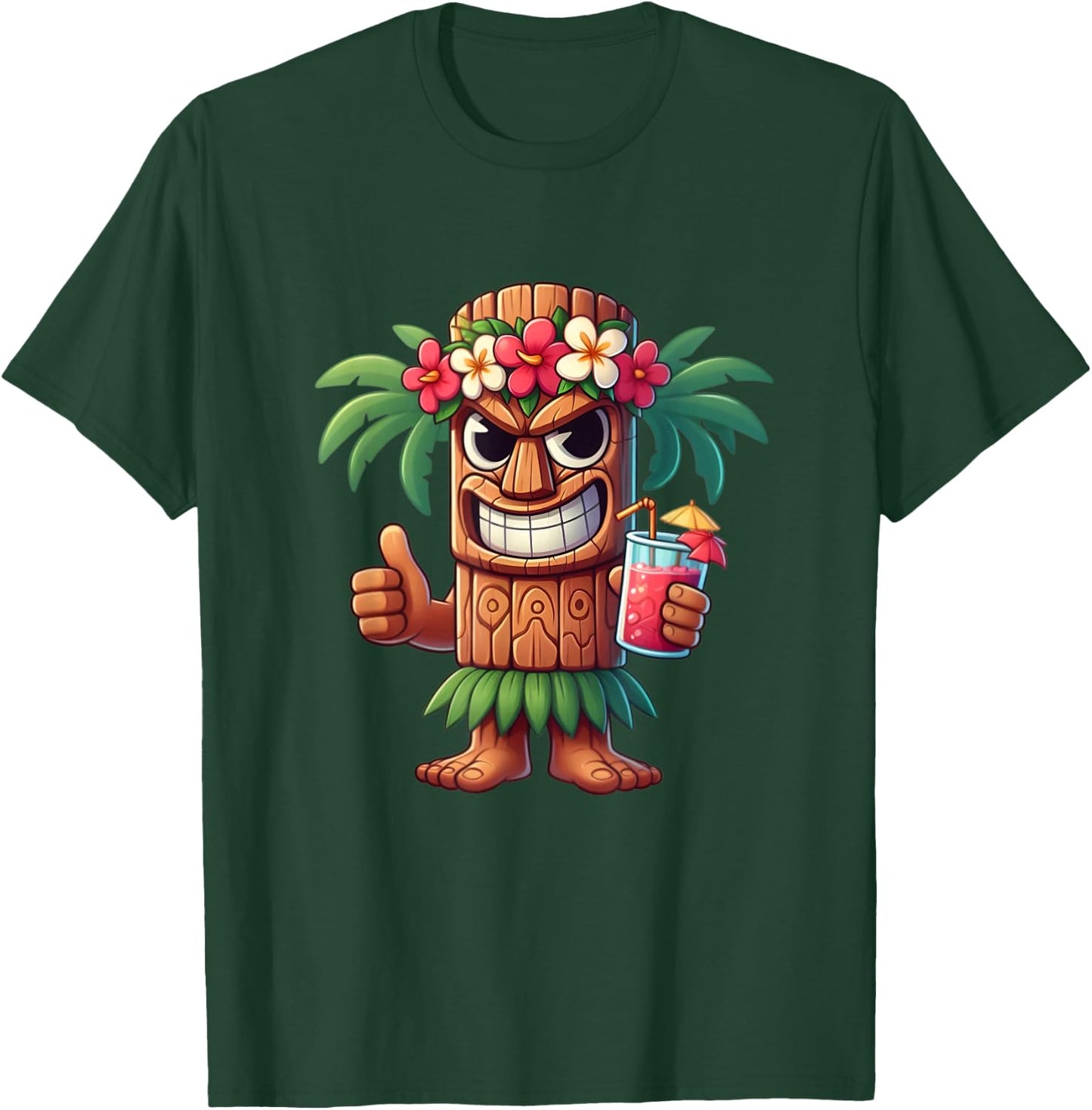 Tiki Shirt Man Hawaiian Summer Tropical Luau Party Kids T-Shirt - T-Shirt | Forest