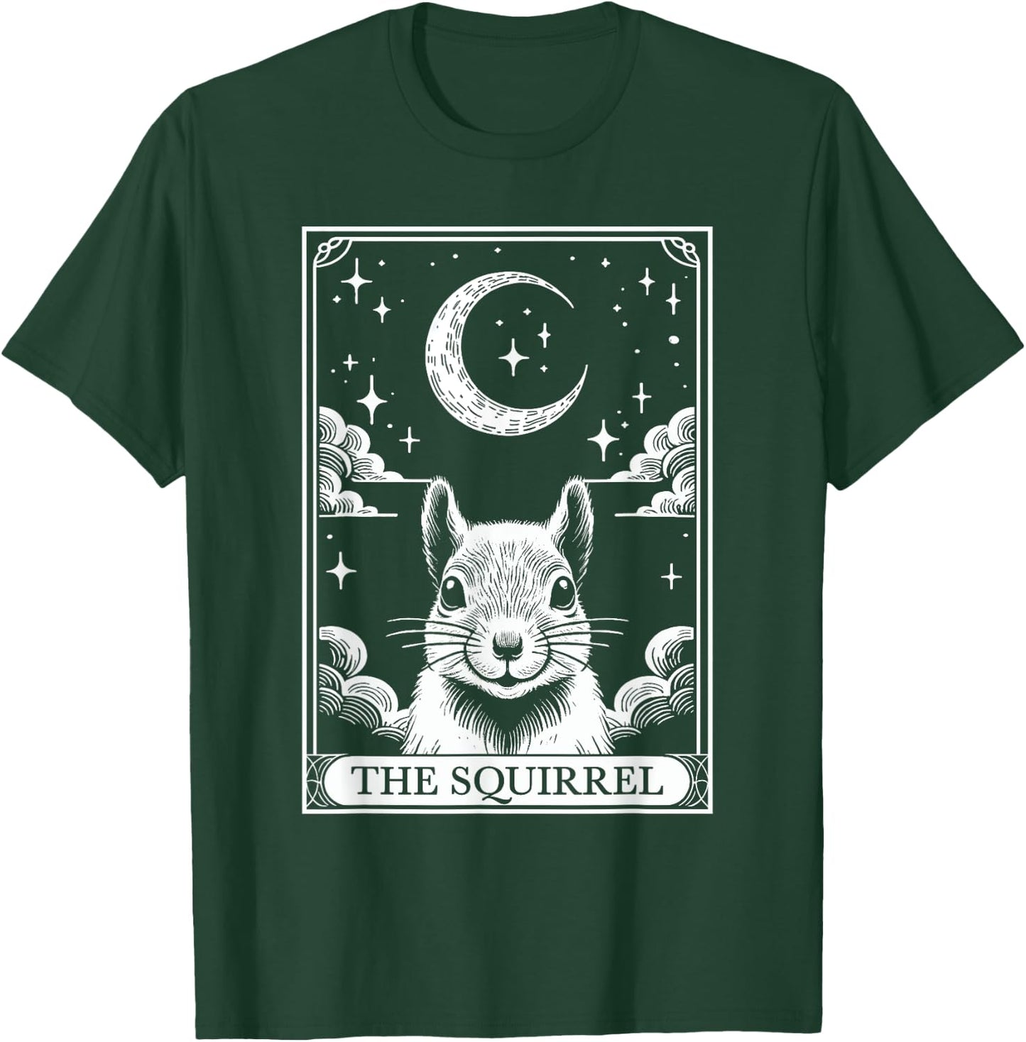 Tarot Card Vintage Crescent Moon Squirrel Animal Lovers T-Shirt - T-Shirt | Forest