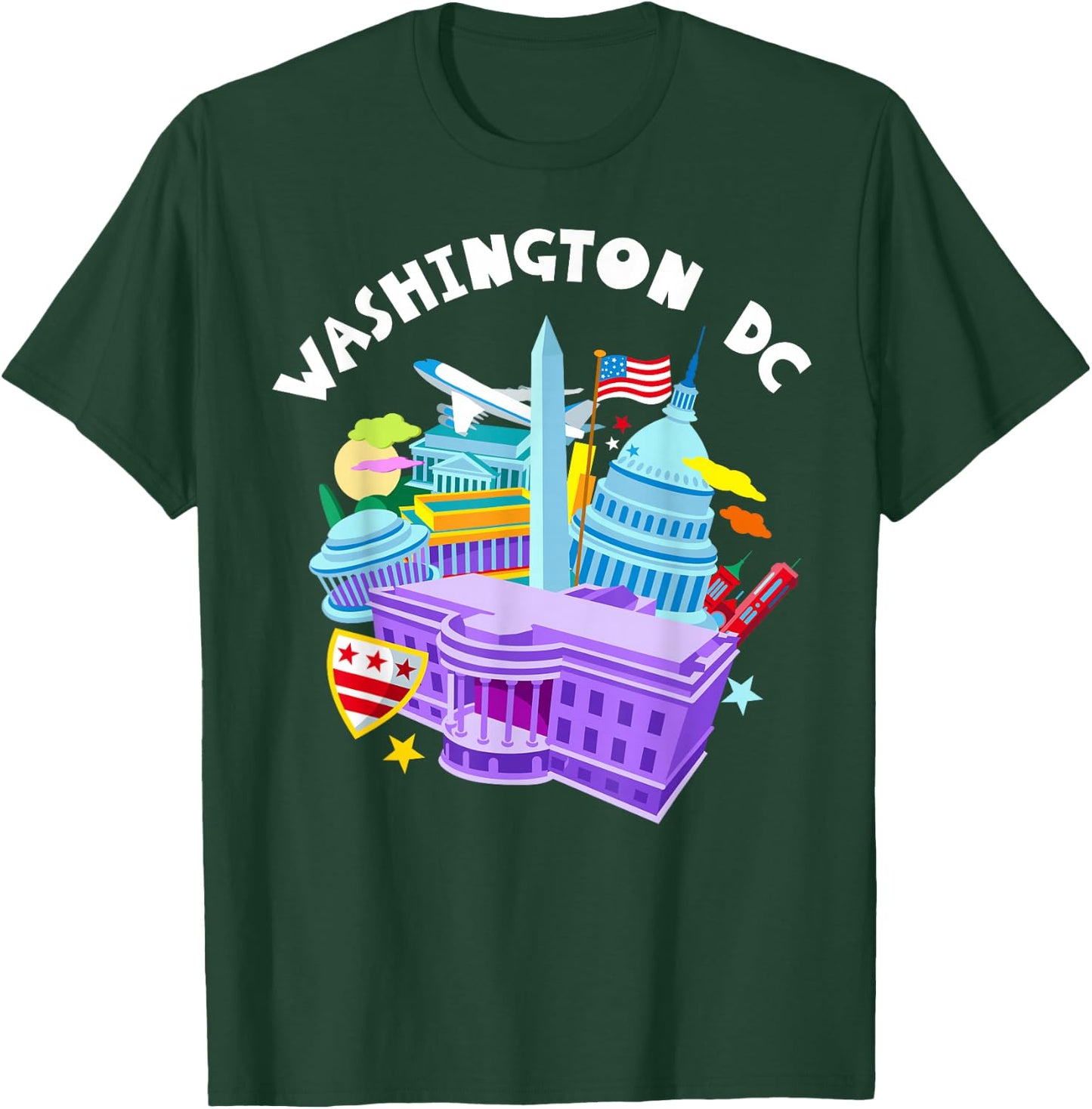 Washington D.C.Vacation Cherry Blossom White House Capitol T-Shirt - T-Shirt | Forest