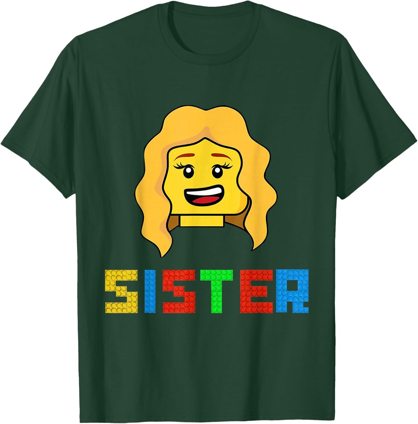 Unique Family Sister Master Builder Building Bricks Blocks T-Shirt - T-Shirt | Forest