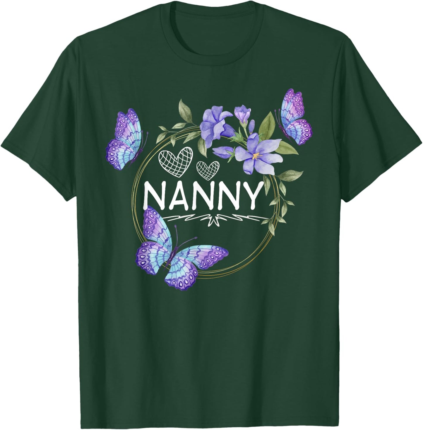 Nanny shirt with butterflies Mother's Day T-Shirt - T-Shirt | Forest