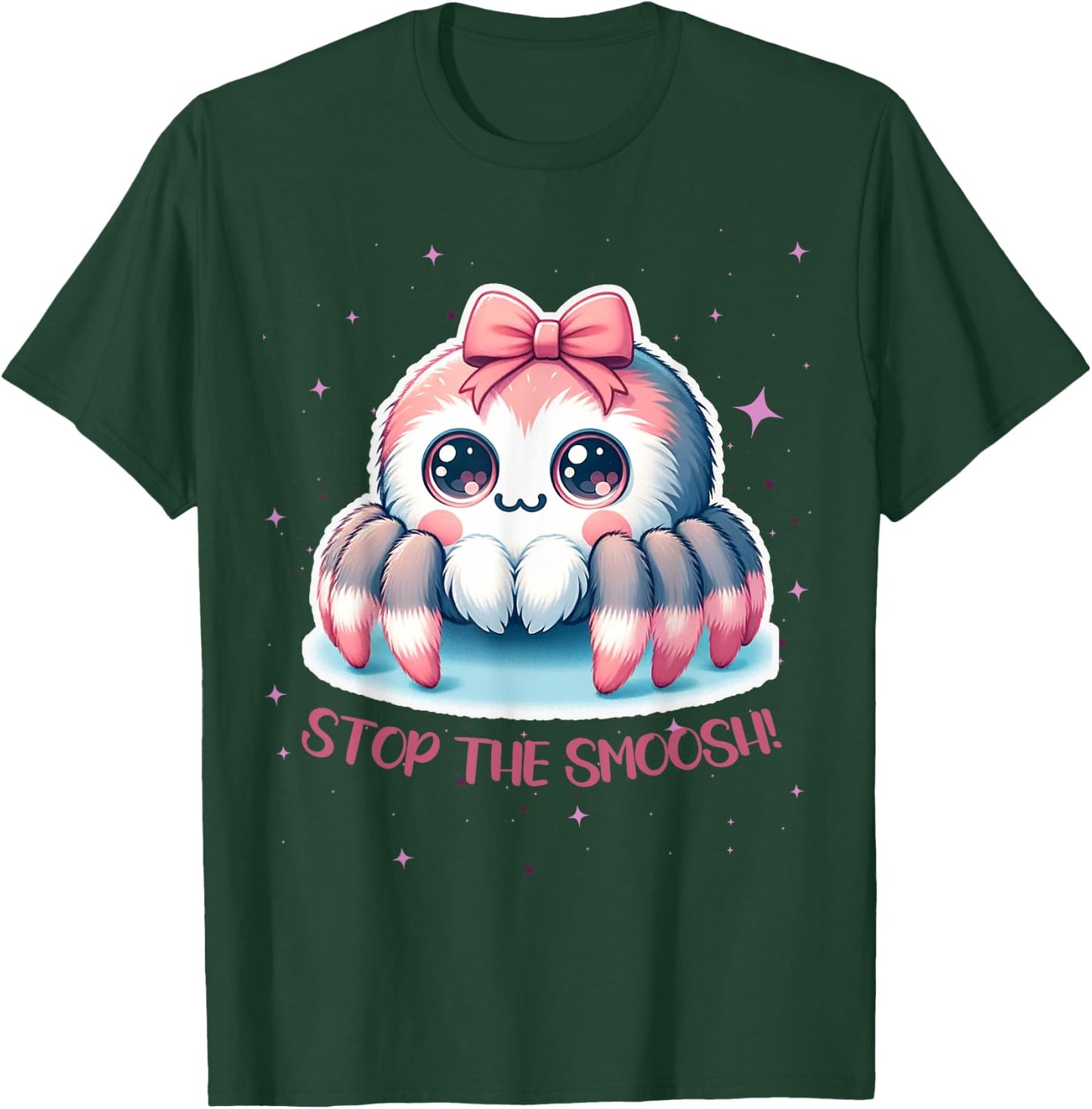 Jumping Spider Stop the Smoosh Cute Humorous T-Shirt - T-Shirt | Forest