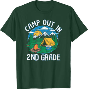 Camp out In 2nd Grade Funny Camping Lovers Back to School T-Shirt - T-Shirt | Forest