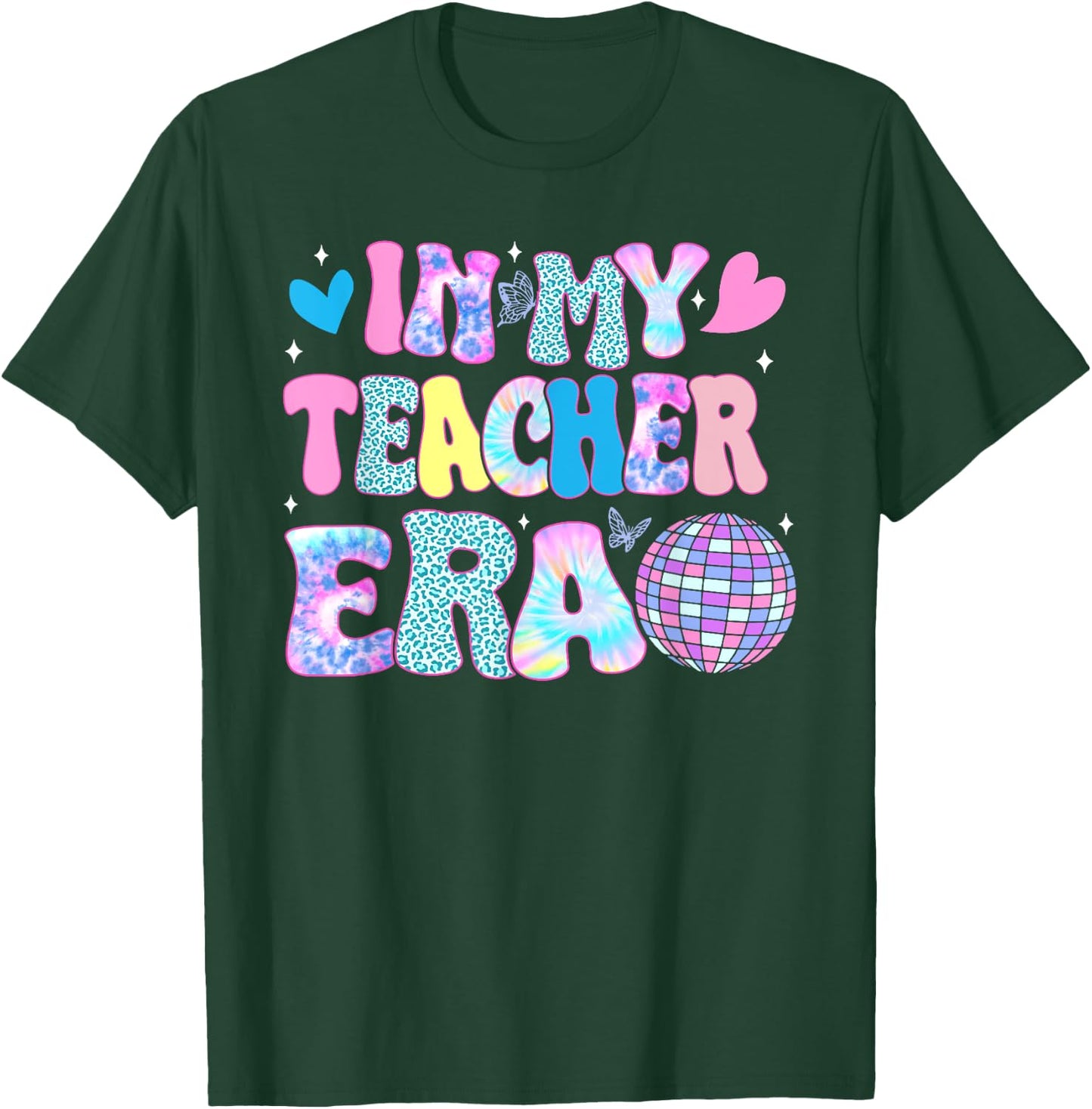 Tie Dye Leopard Print Disco In My Teacher Era T-Shirt - T-Shirt | Forest