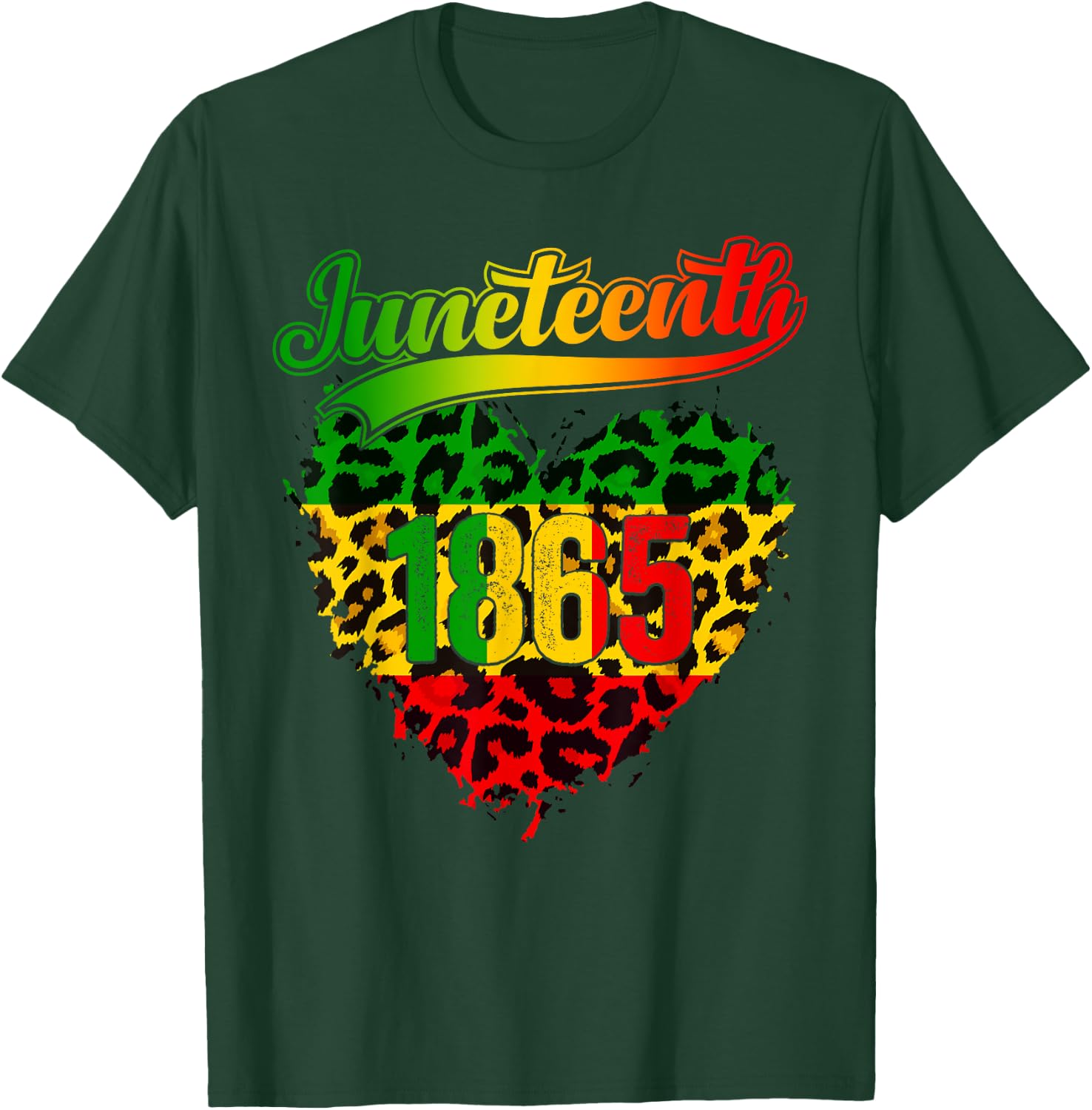 Celebrate African American Freedom Day Heart 1865 Juneteenth T-Shirt - T-Shirt | Forest
