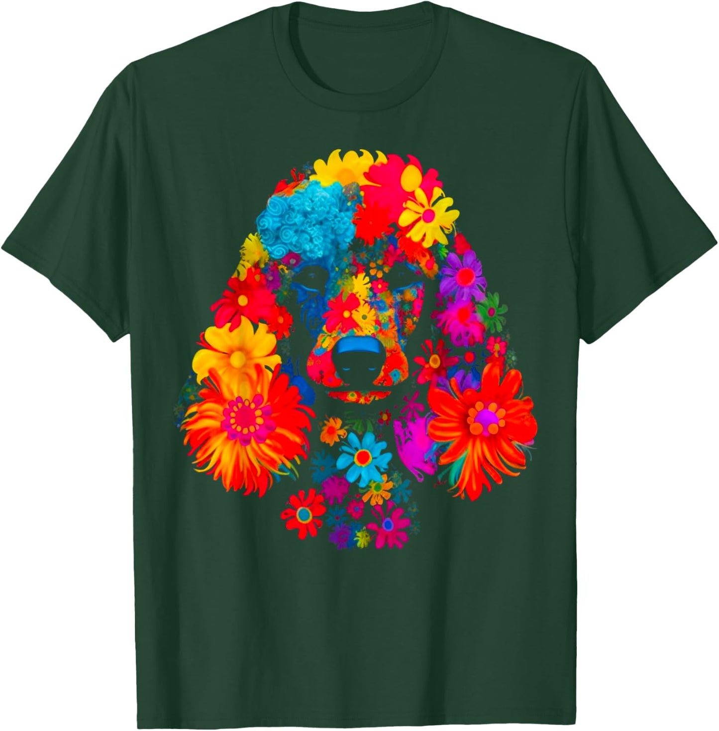 Pop Art Design Poodle Dog Flower T-Shirt - T-Shirt | Forest
