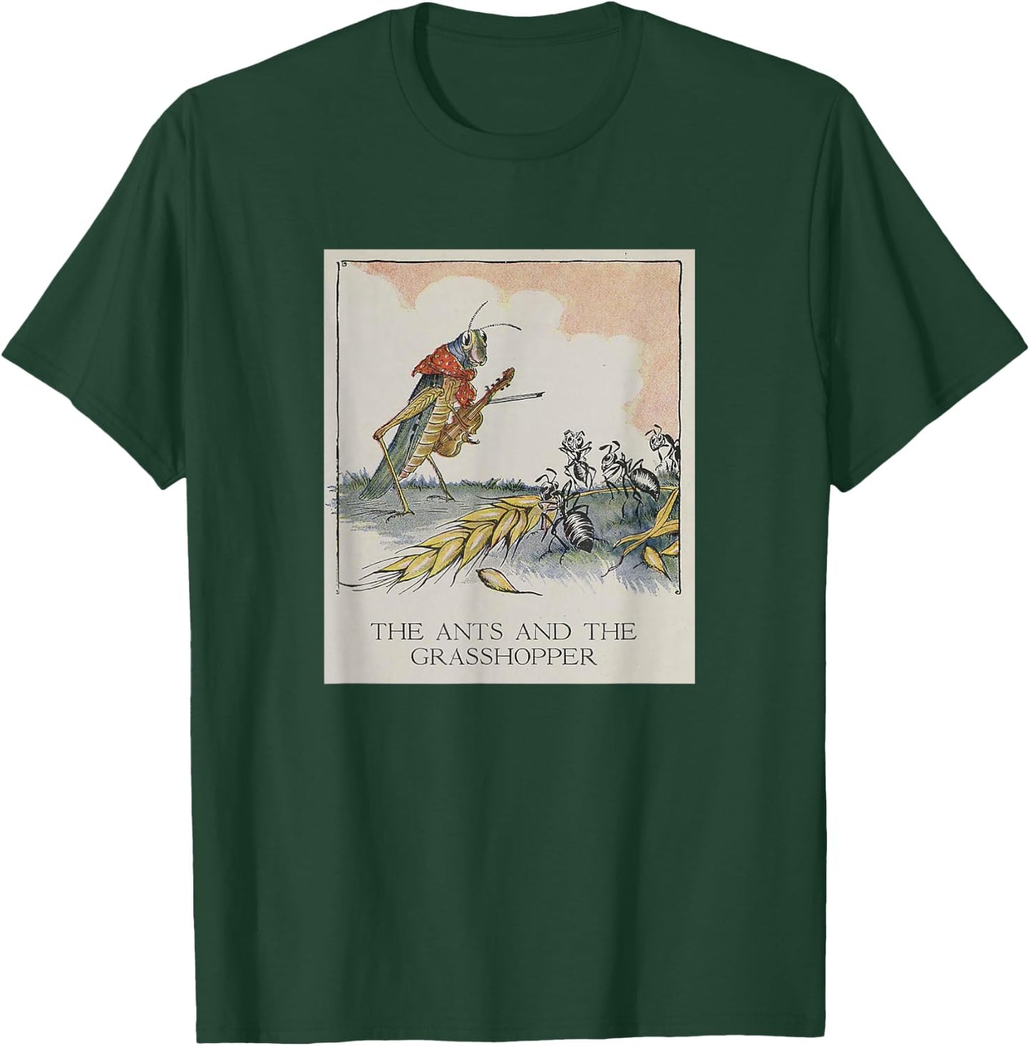 The Ants and The Grasshopper - Aesop's Fables T-Shirt - T-Shirt | Forest