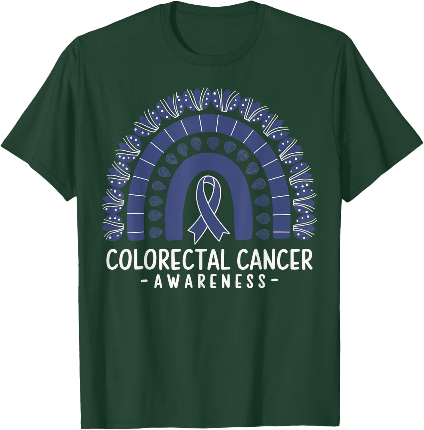 Colorectal Cancer Awareness Blue Ribbon T-Shirt - T-Shirt | Forest