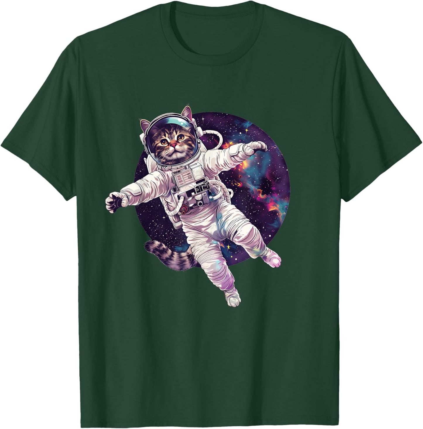 Funny Cat Astronaut in Space T-Shirt - T-Shirt | Forest