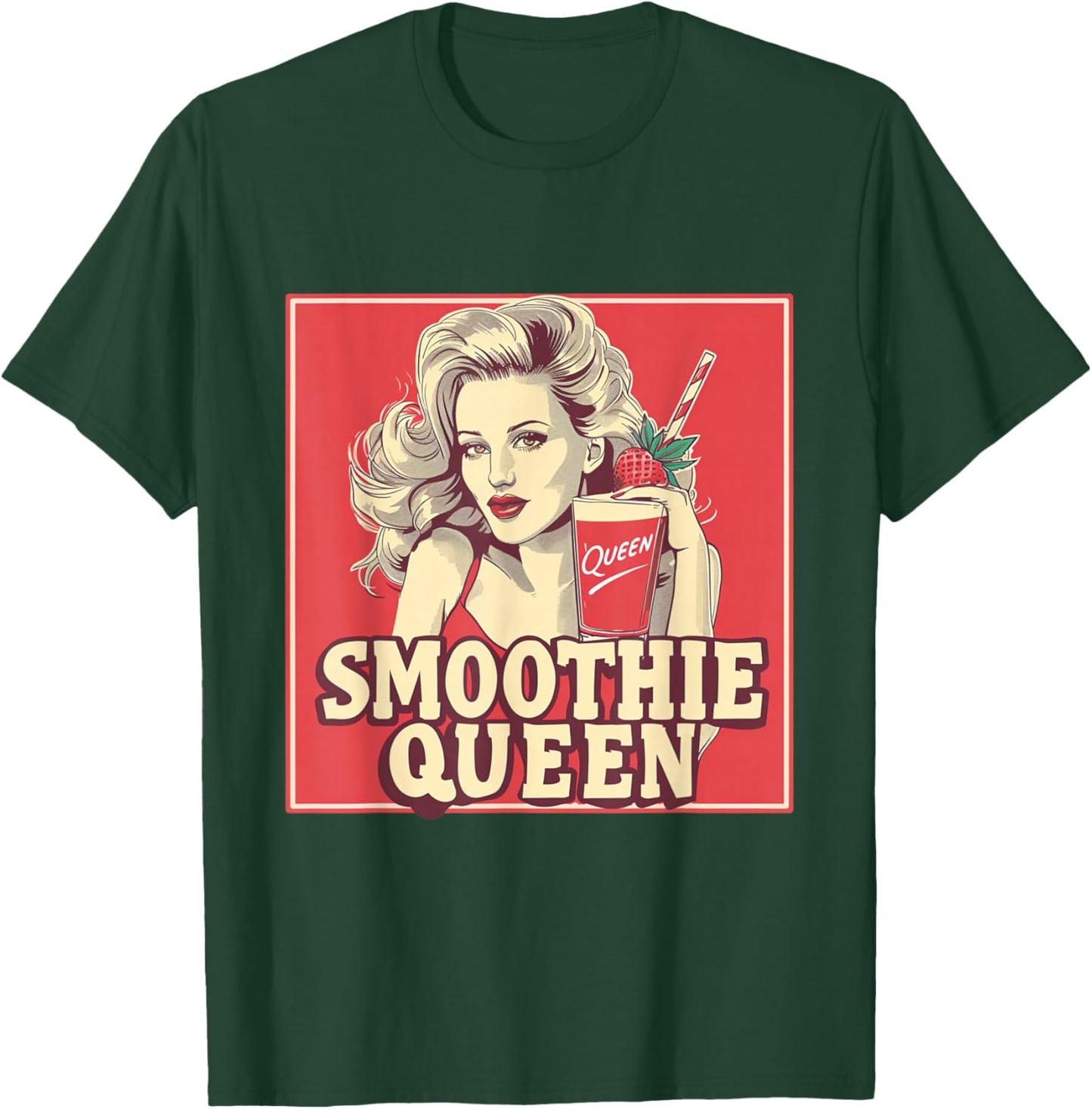 Smoothie Queen Healthy Fitness Foodie Vegan Vegetarian T-Shirt - T-Shirt | Forest