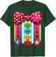 Colorful Clown Costume Funny Bow Tie and Buttons Design T-Shirt - T-Shirt | Forest