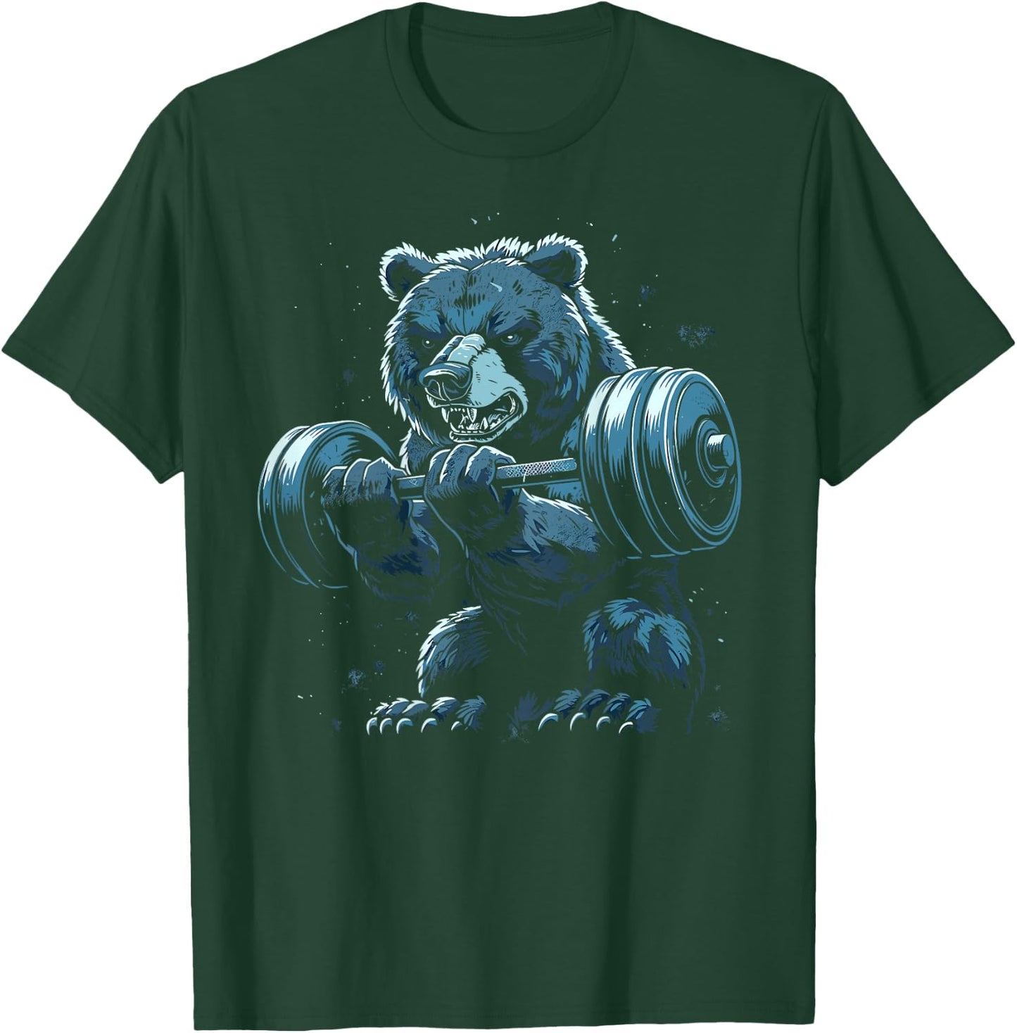 Bear Gym Fitness Back Printed T-Shirt - T-Shirt | Forest