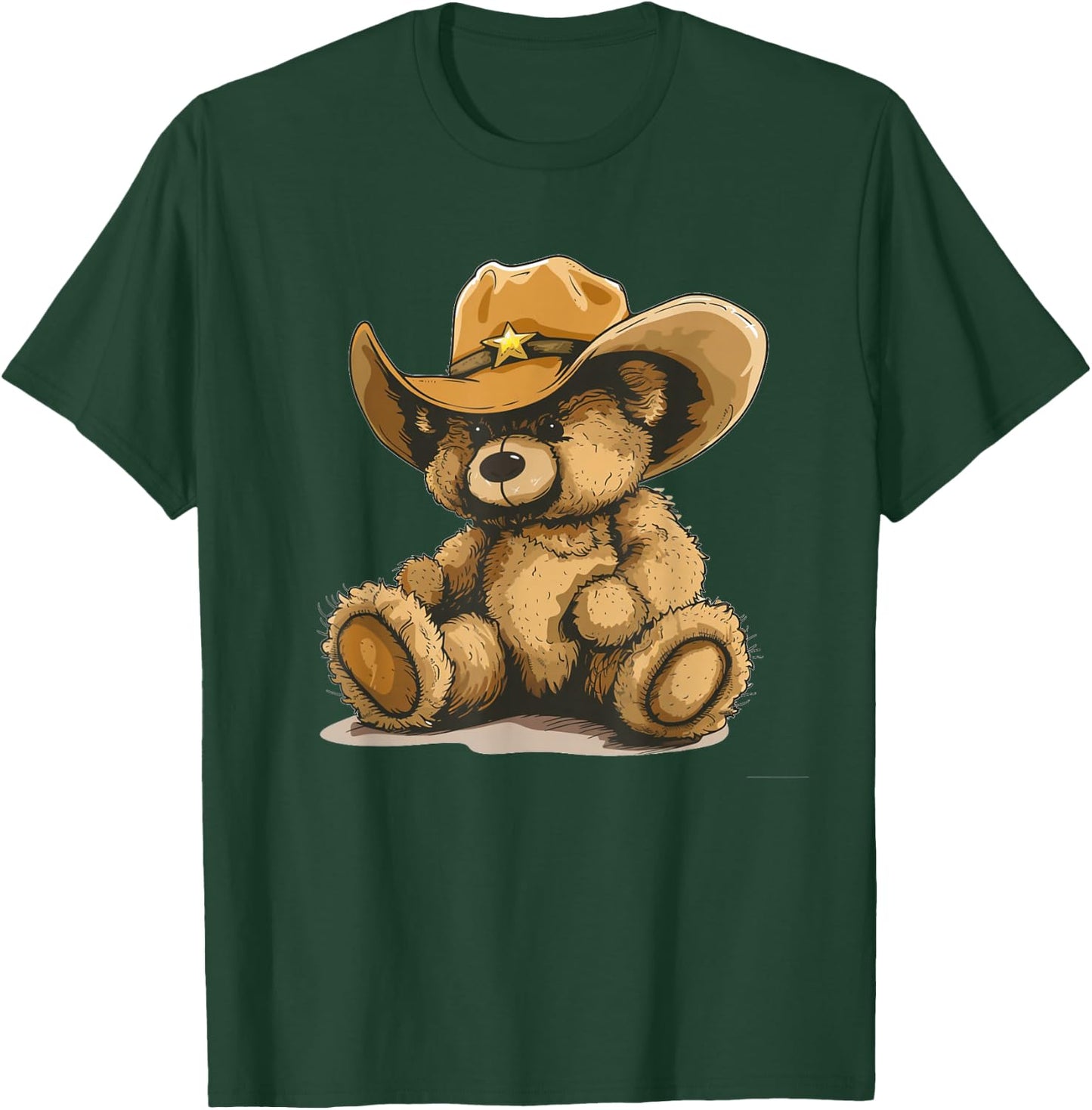 Happy Teddy Bear with Cowboy Hat Costume T-Shirt - T-Shirt | Forest