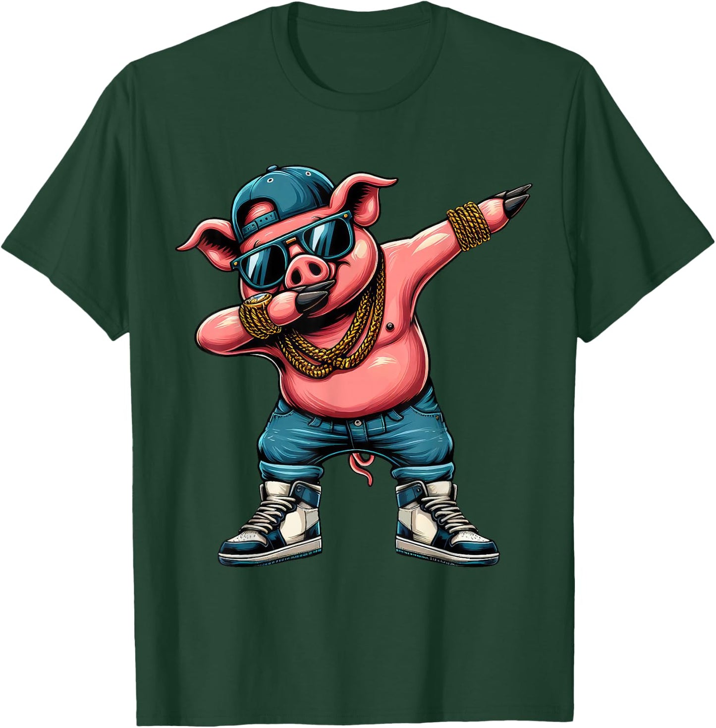 Dabbing Pig Funny Pig Dab Dance Boys Girls Kids T-Shirt - T-Shirt | Forest