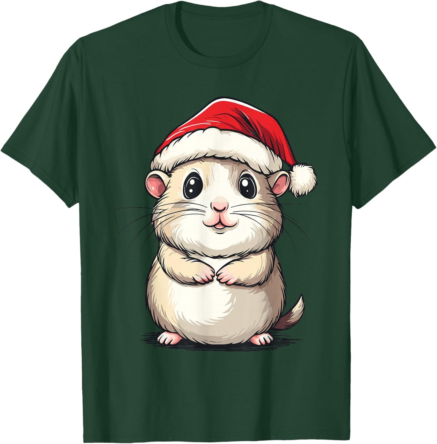 Hamster Santa Hat Pet Lover Boys Girls Kids Christmas Pajama T-Shirt - T-Shirt | Forest