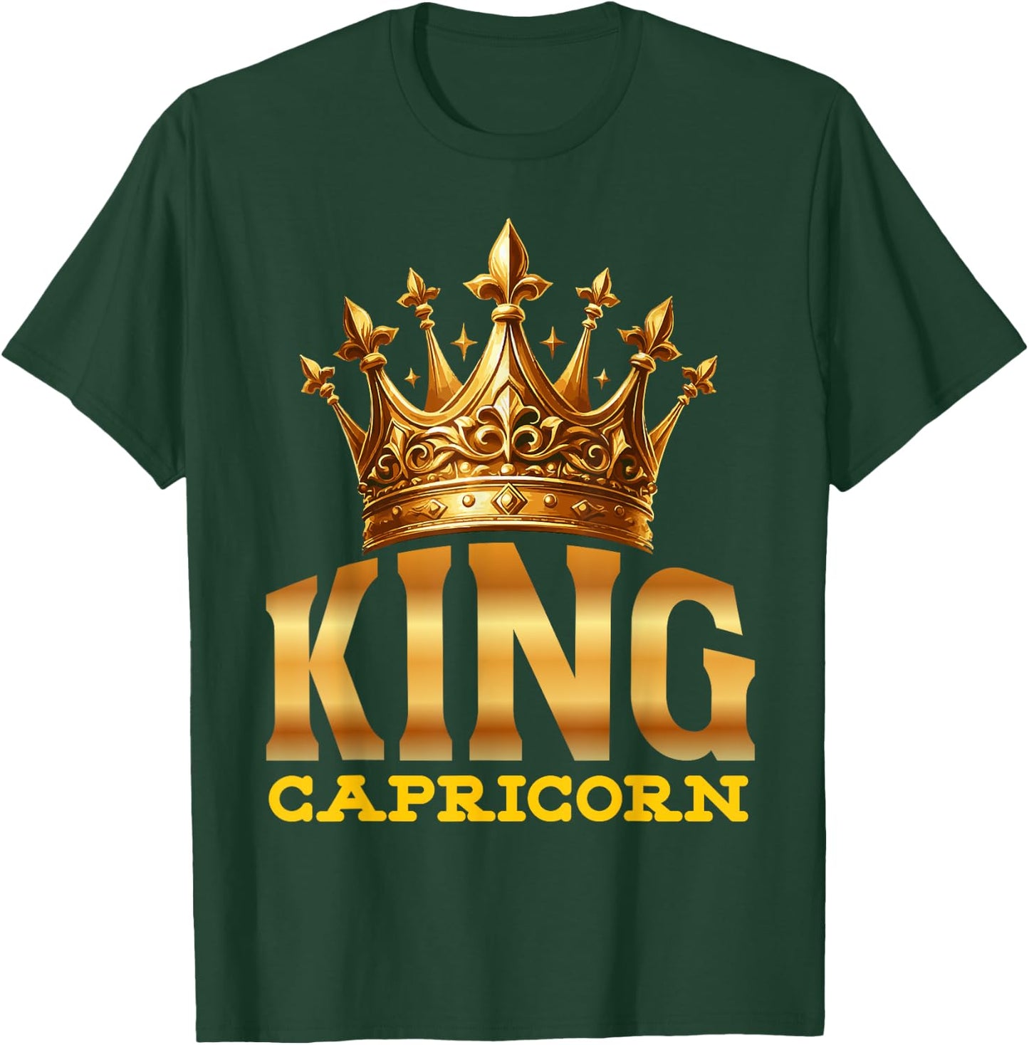 King Capricorn Goat Zodiac Sign Crown T-Shirt - T-Shirt | Forest