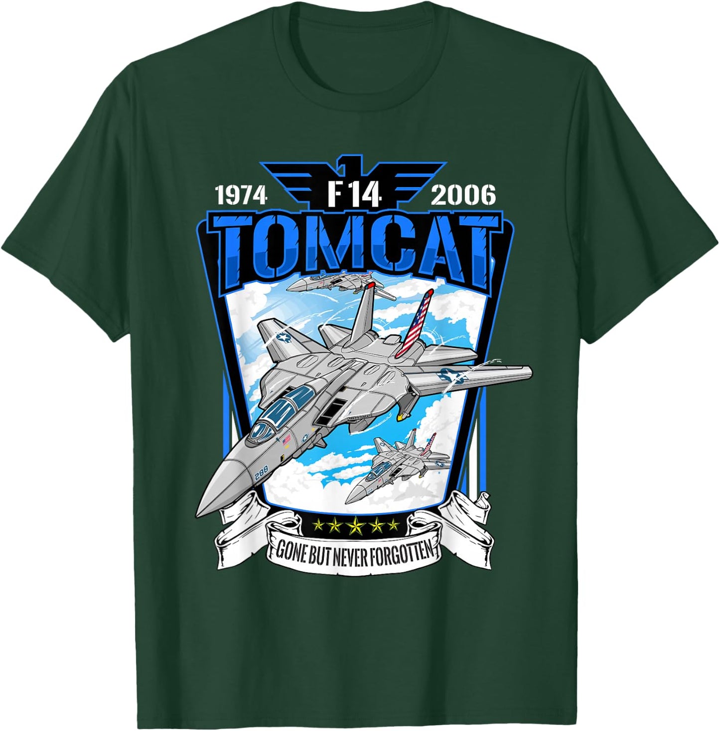 Military F14 Cat Fighter Jet for Airshow Avgeeks T-Shirt - T-Shirt | Forest