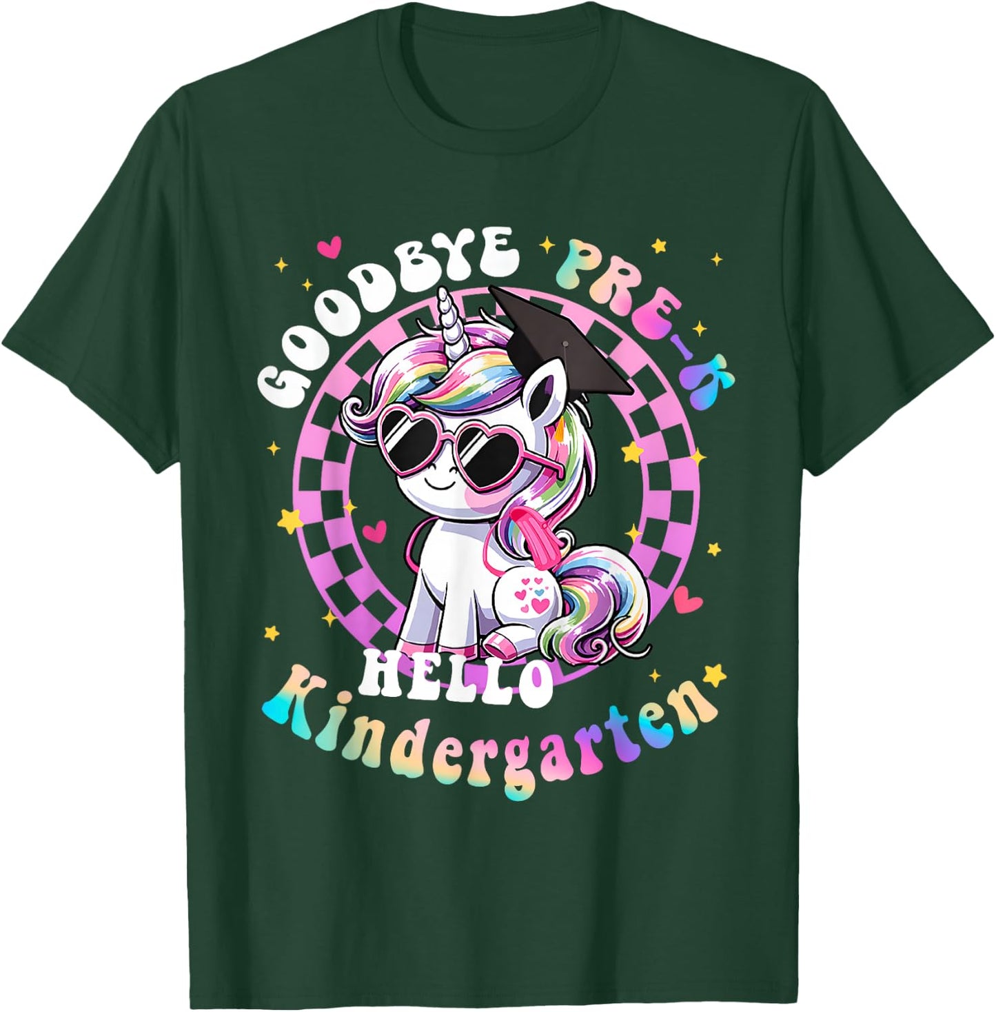 Goodbye Pre-K Hello Kindergarten Graduation Graduate Girls T-Shirt - T-Shirt | Forest
