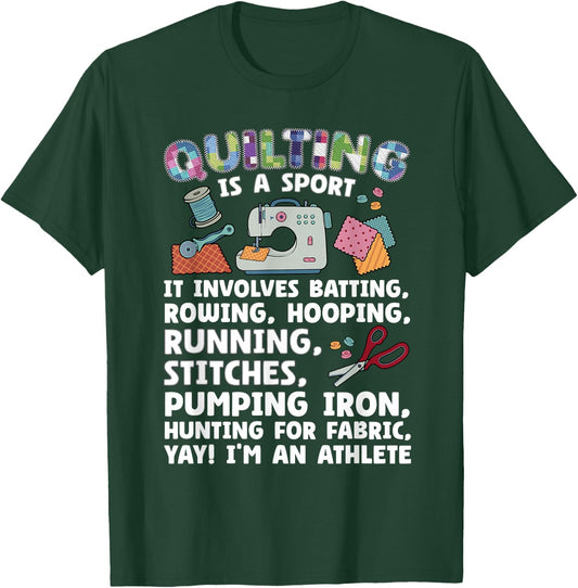 Funny Quilting Art Women Quilt Lover Sewing Quilter T-Shirt - T-Shirt | Forest
