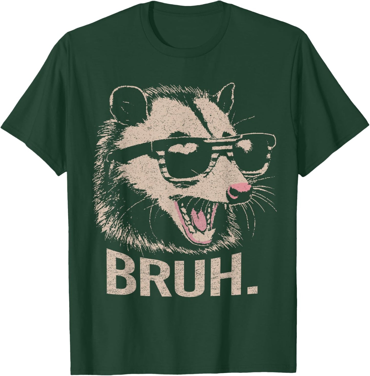 Bruh Opossum Funny Sunglasses Possum Lover Teens Slang Meme T-Shirt - T-Shirt | Forest