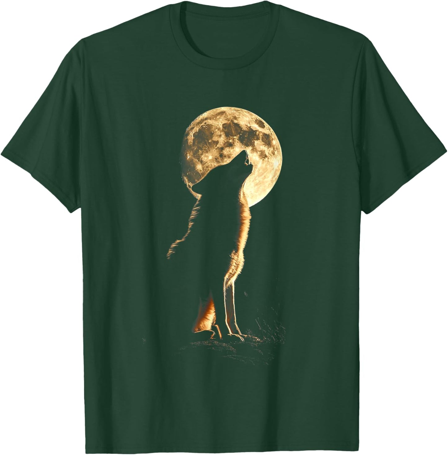 Wolf Howling At The Moon Retro Animals Lone Wolves Lovers T-Shirt - T-Shirt | Forest