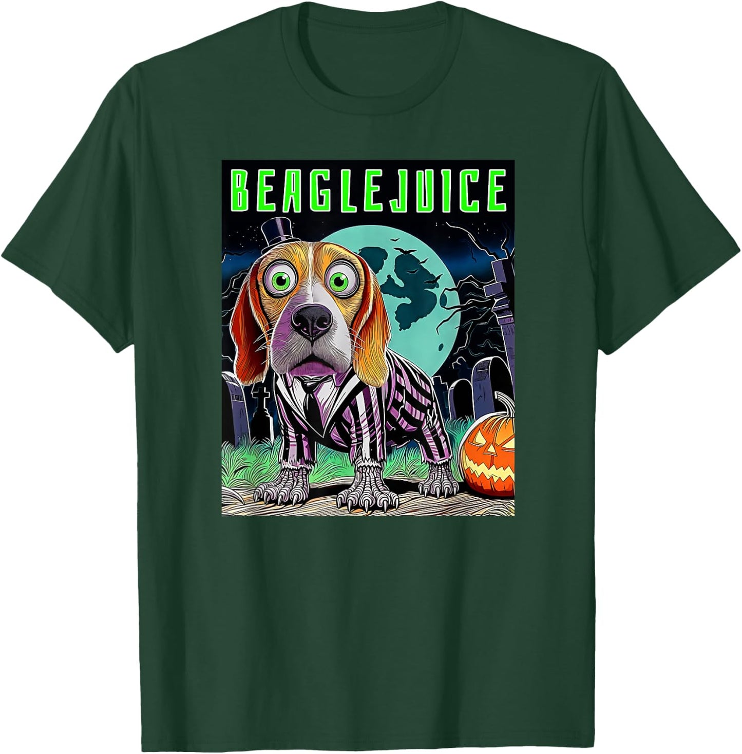 Halloween Beaglejuice Beagle Fun Dog Breed Owners Costume T-Shirt - T-Shirt | Forest