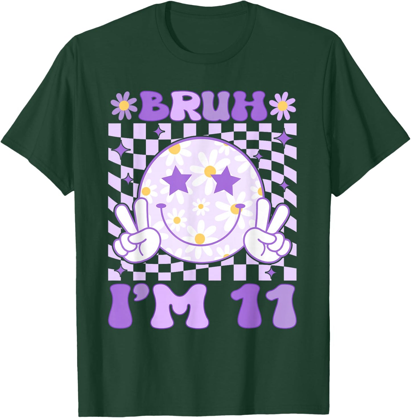 Bruh I'm 11 Years Old Purple Birthday Girls 11th Birthday T-Shirt - T-Shirt | Forest