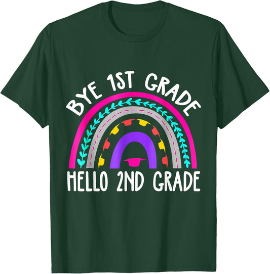 Graduation Bye 1st Grade Hello 2nd Grade Back to School T-Shirt - T-Shirt | Forest