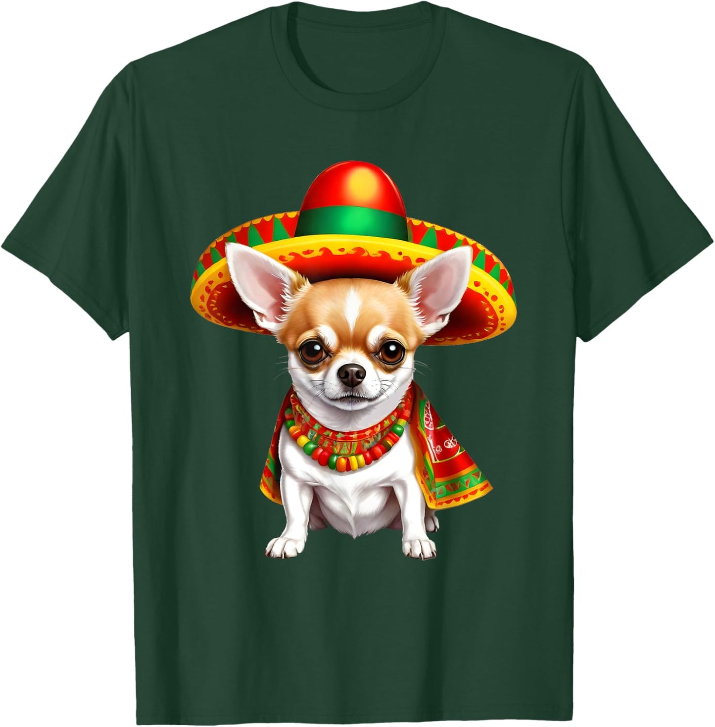 Funny Cinco de Mayo Chihuahua Dog Lovers Mexican Sombrero Men Women T-Shirt - T-Shirt | Forest