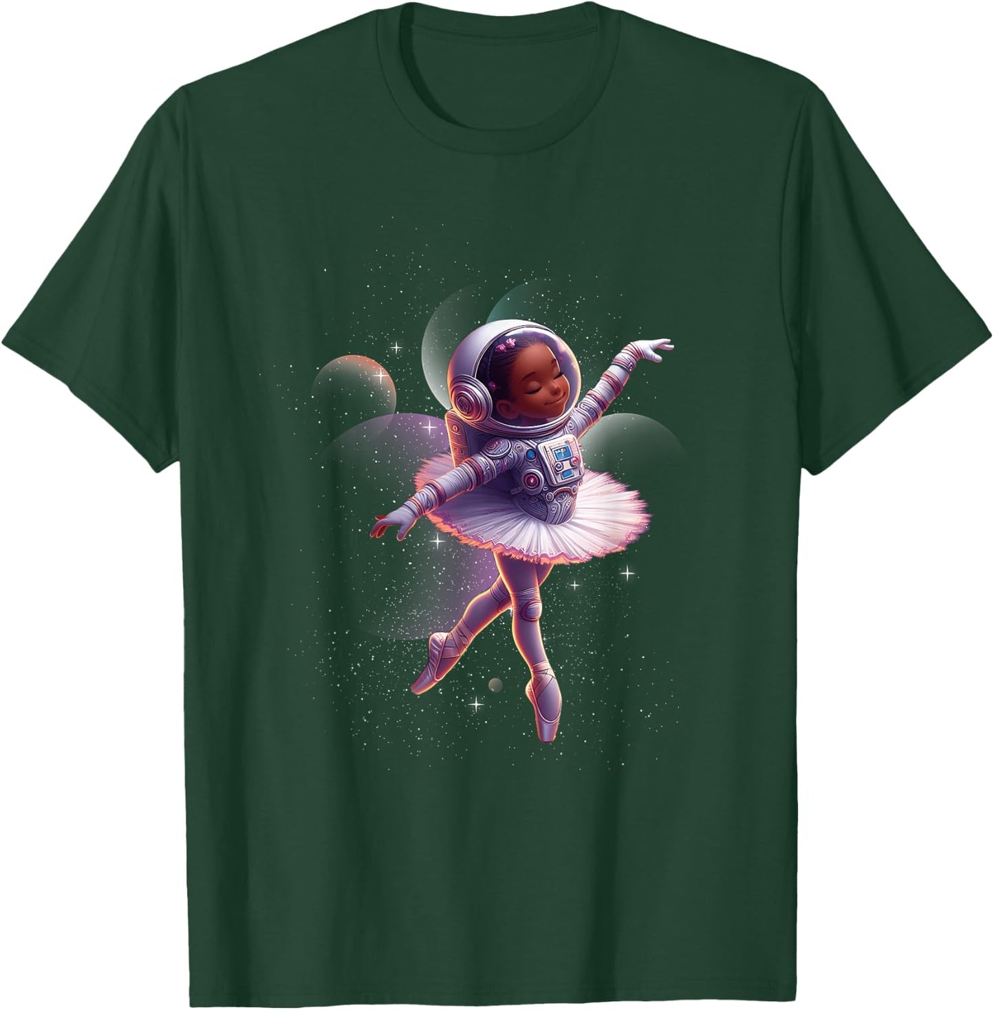 Ballerina Girl Space Astronaut Dancing Girl Dancer Sci-fi T-Shirt - T-Shirt | Forest